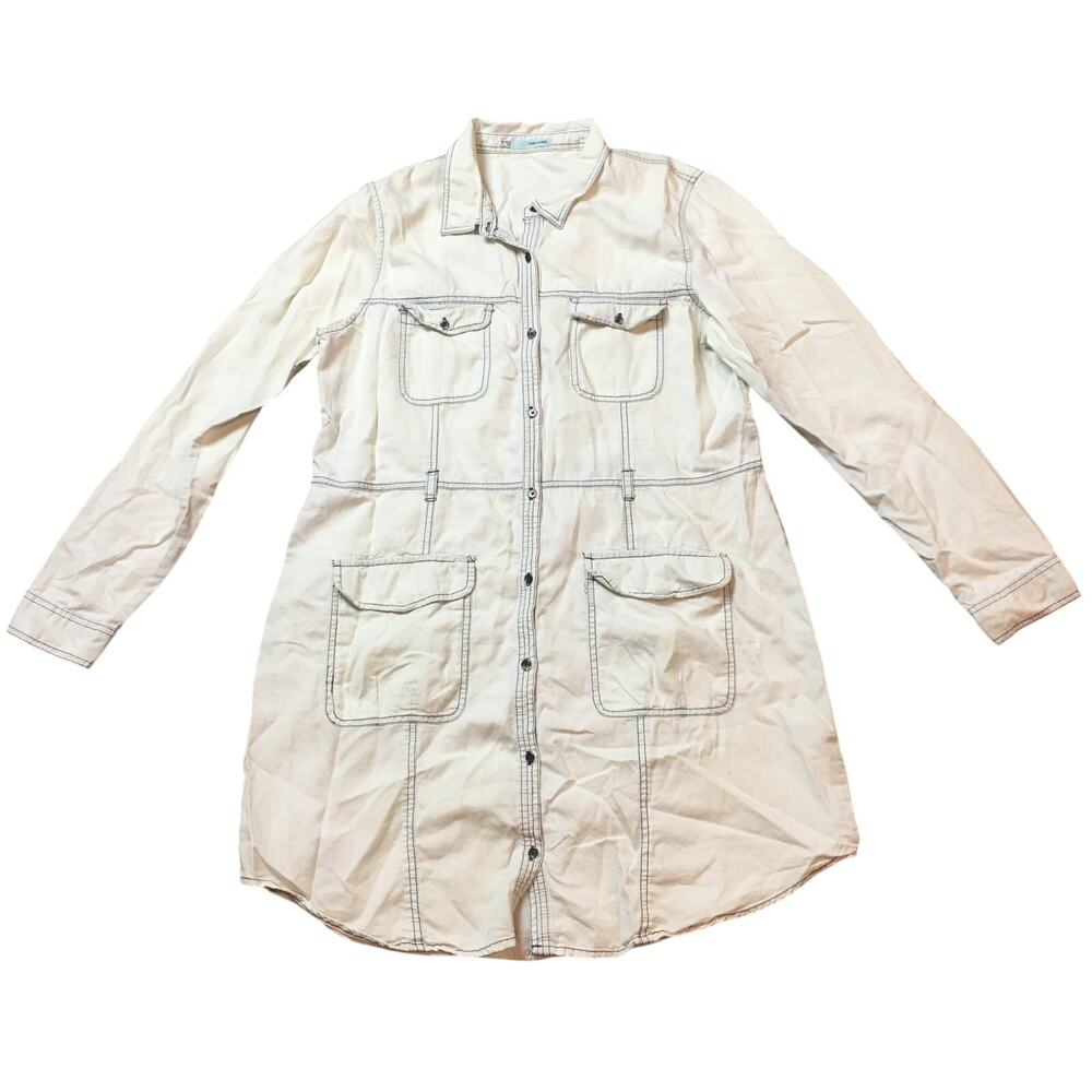 Maurices light denim white wash dress Size XL‎ Button Up